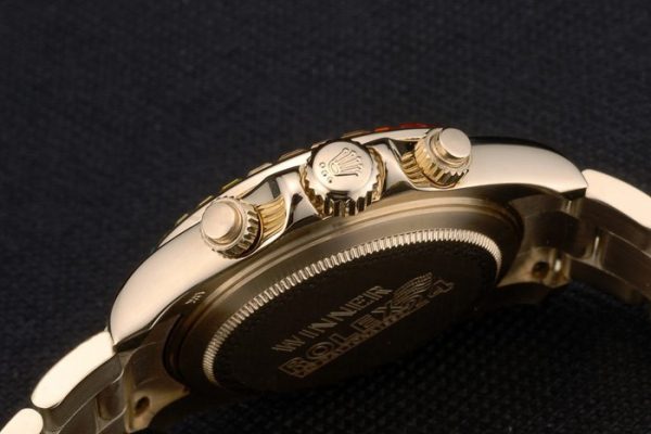 Rolex Daytona Cosmograph Lunette Arc-en-ciel Cristaux Bracelet Or Rose Cadran Noir 80251 – Image 2