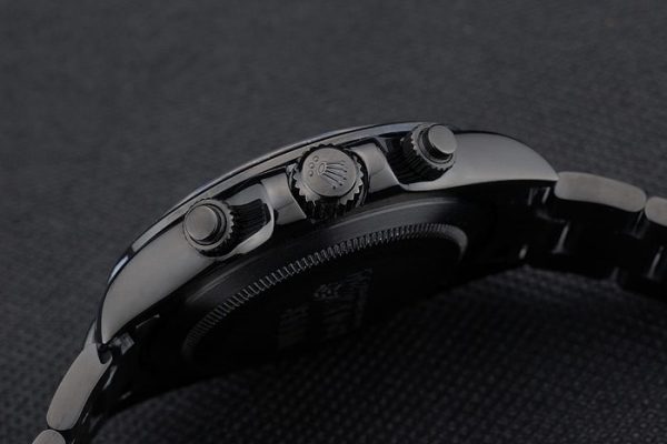 Rolex Daytona Plaqué Ion Noir Tachymètre Bracelet Acier Inox Noir Cadran Noir 80247 – Image 2