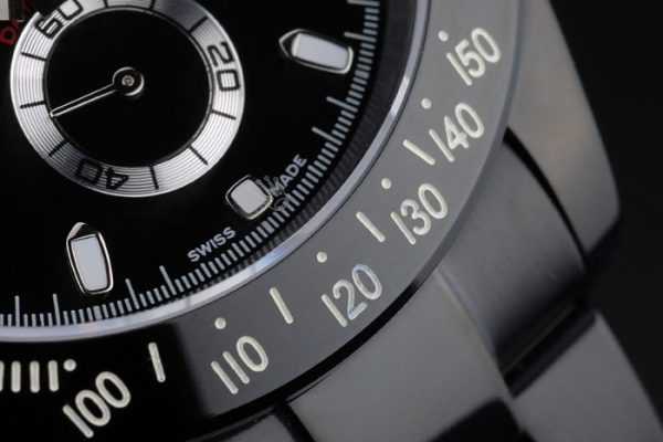 Rolex Daytona Plaqué Ion Noir Tachymètre Bracelet Acier Inox Noir Cadran Noir 80247 – Image 10