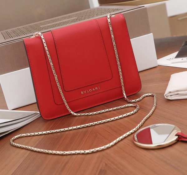 Petit sac bandoulière Bvlgari Serpenti Forever en cuir rouge – Image 7