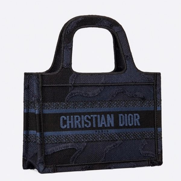 Réplique Mini Sac Dior Book Tote en camouflage bleu