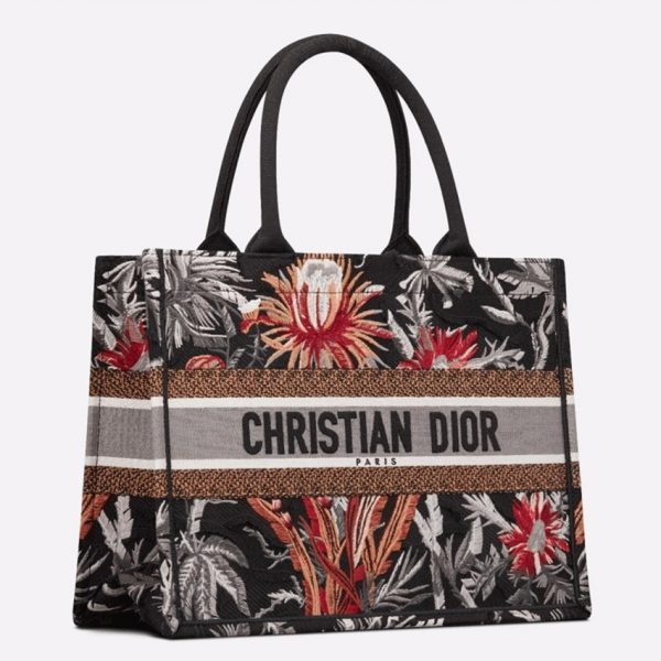 Réplique Sac Dior Book Tote Medium en camouflage noir multicolore
