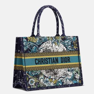 Imitation Sac Dior Book Tote Medium en broderie Constellation bleue