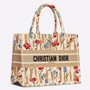 Fausse Sac Dior Book Tote Medium en broderie métallique Hibiscus