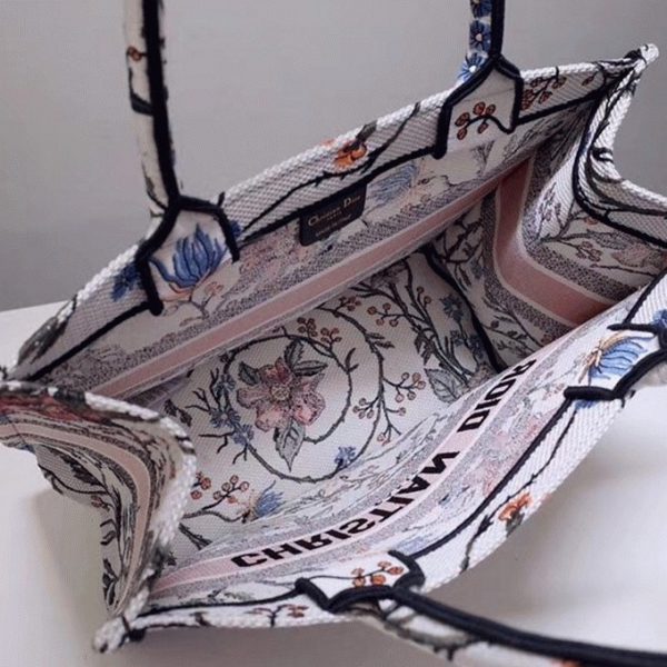 Fausse Sac Dior Book Tote Medium en broderie multicolore Rosa Mutabilis – Image 7