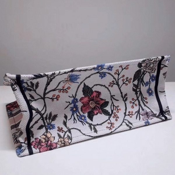 Fausse Sac Dior Book Tote Medium en broderie multicolore Rosa Mutabilis – Image 5