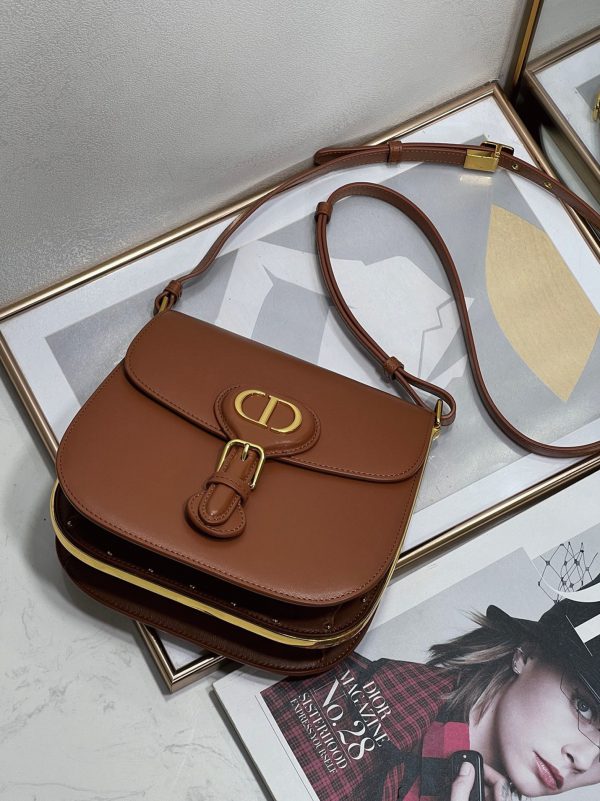 Contrefaçon Sac Dior Bobby Frame en brun – Image 8