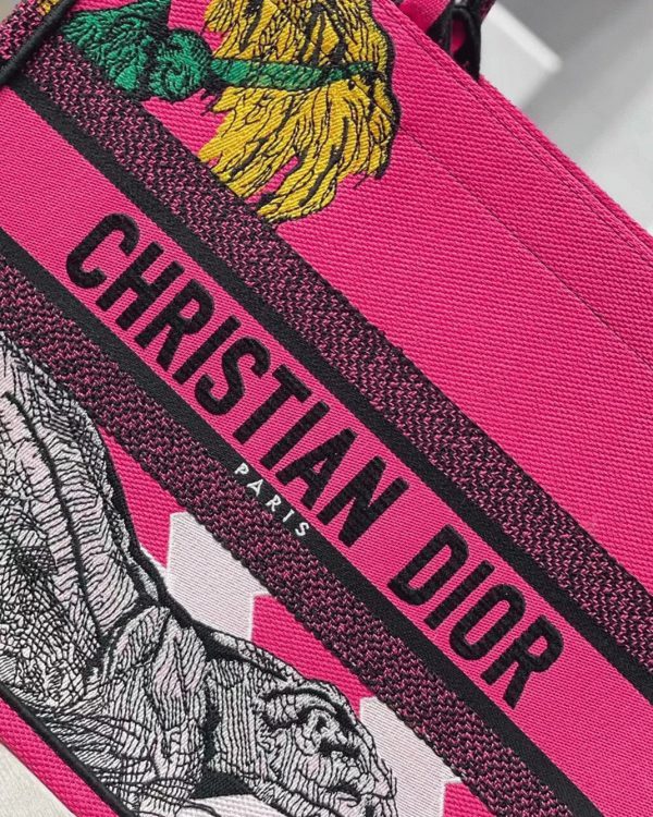 Réplique Sac Dior Book Tote Medium en broderie Zoom Pop Toile de Jouy – Image 6