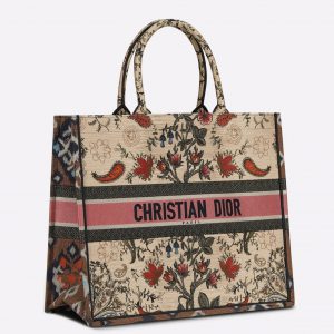 Fausse Sac Dior Book Tote Large en broderie Fleurs Dior multicolore