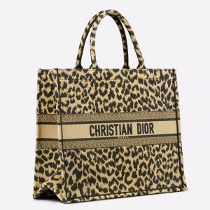 Fausse Sac Dior Book Tote Large en broderie Mizza multicolore beige