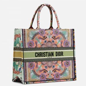 Fausse Sac Dior Book Tote Large en broderie Lumières multicolores