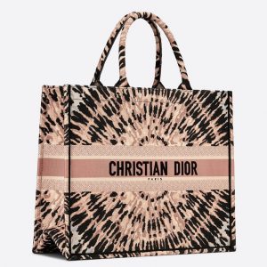 Réplique Sac Dior Book Tote Large en broderie Tie multicolore