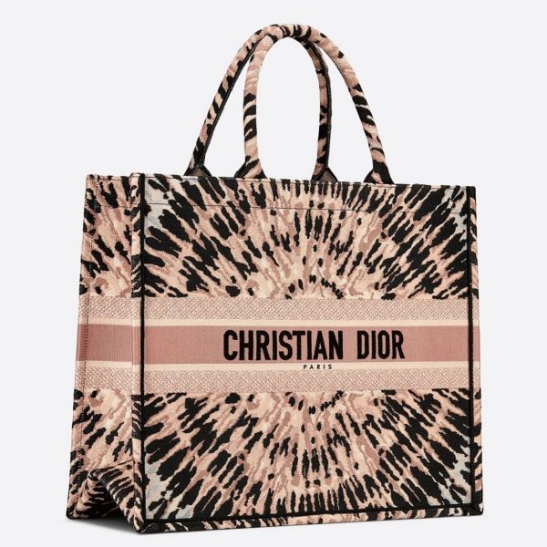 Réplique Sac Dior Book Tote Large en broderie Tie multicolore