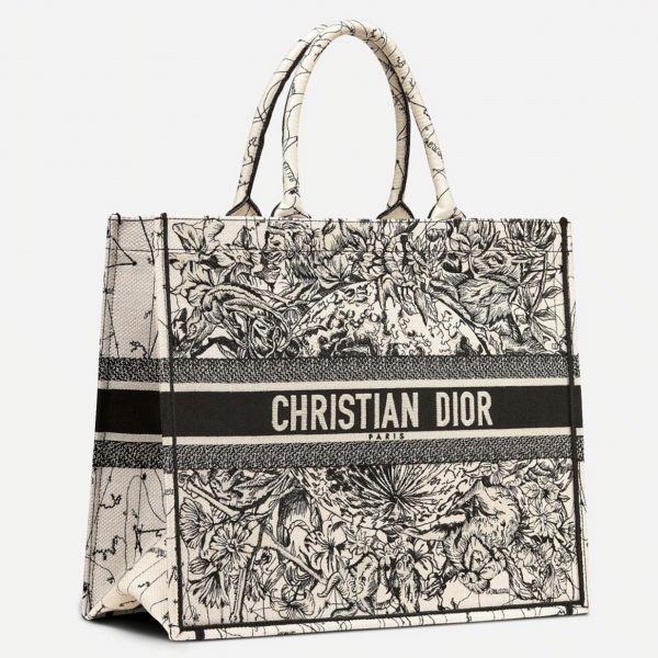 Réplique Sac Dior Book Tote Large en broderie Zodiac latte