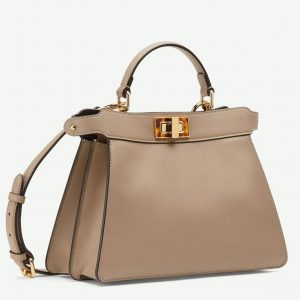 Contrefaçon Fendi Peekaboo ISeeU Petit Sac en cuir de veau gris
