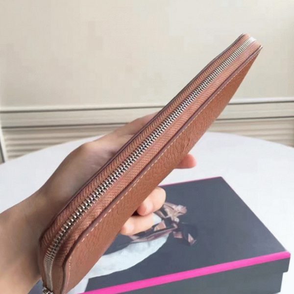 Réplique de Luxe Portefeuille Hermès Azap Zippé Marron – Image 7