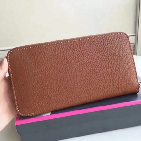 Réplique de Luxe Portefeuille Hermès Azap Zippé Marron – Image 5