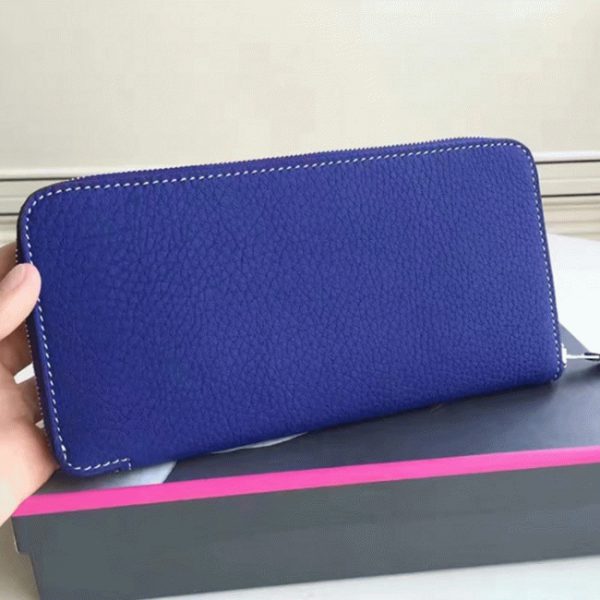 Top Réplique Portefeuille Hermès Azap Zippé Bleu électrique – Image 4