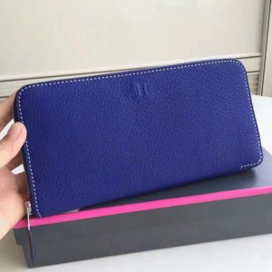 Top Réplique Portefeuille Hermès Azap Zippé Bleu électrique