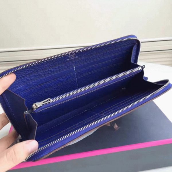 Top Réplique Portefeuille Hermès Azap Zippé Bleu électrique – Image 2