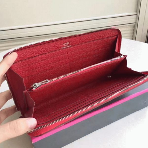 Fausse Portefeuille Hermès Rouge Azap Zippé – Image 6