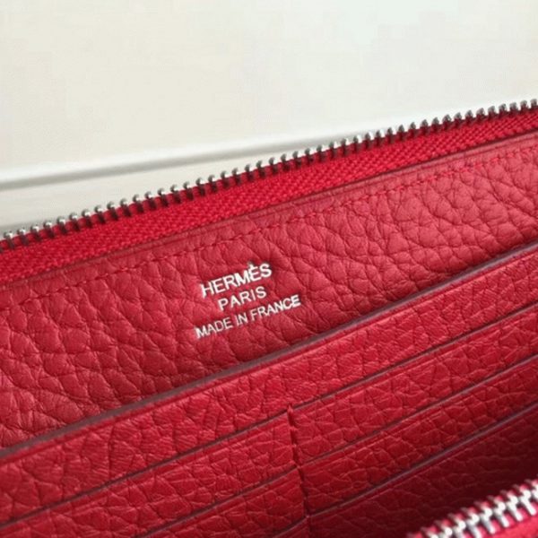 Fausse Portefeuille Hermès Rouge Azap Zippé – Image 5