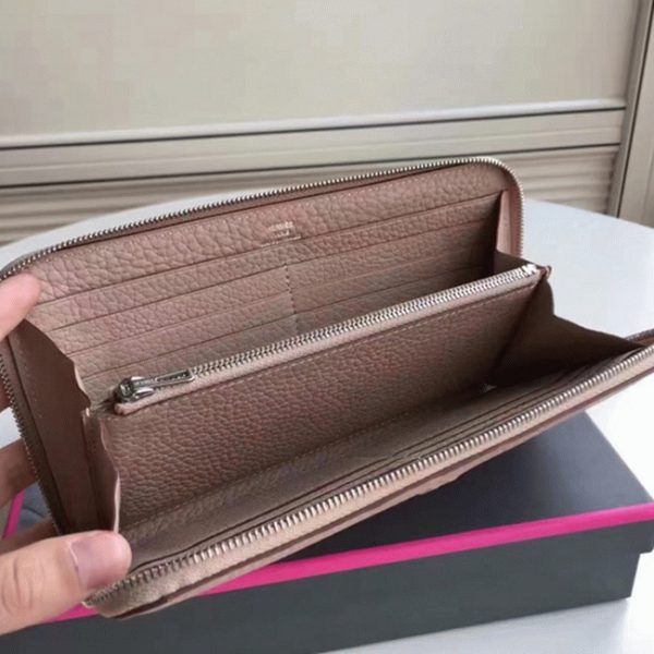 Imitation de Luxe Portefeuille Hermès Gris Azap Zippé – Image 5