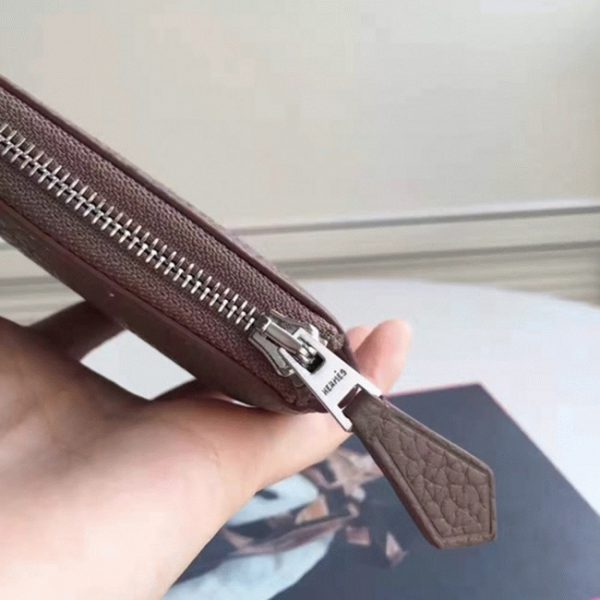Réplique de Luxe Portefeuille Hermès étoupe Azap Zippé – Image 6