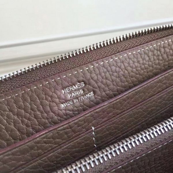 Réplique de Luxe Portefeuille Hermès étoupe Azap Zippé – Image 4