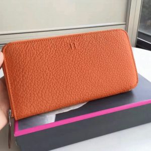 Réplique 1:1 Portefeuille Hermès Orange Azap Zippé