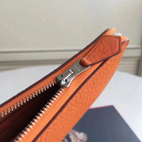 Réplique 1:1 Portefeuille Hermès Orange Azap Zippé – Image 3
