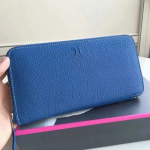 Réplique Meilleur Portefeuille Hermès Azap Zippé Bleu
