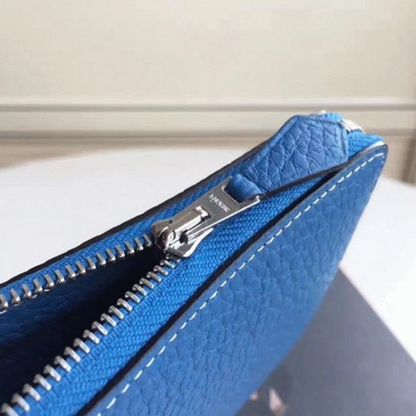 Réplique Meilleur Portefeuille Hermès Azap Zippé Bleu – Image 4