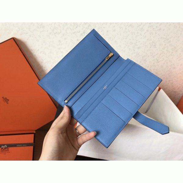 Réplique Portefeuille Hermès Bearn Bleu Jean Epsom – Image 8