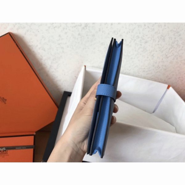 Réplique Portefeuille Hermès Bearn Bleu Jean Epsom – Image 7