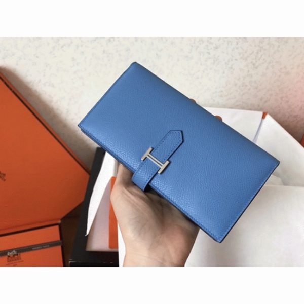 Réplique Portefeuille Hermès Bearn Bleu Jean Epsom – Image 6