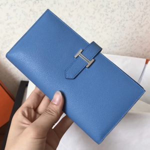 Réplique Portefeuille Hermès Bearn Bleu Jean Epsom