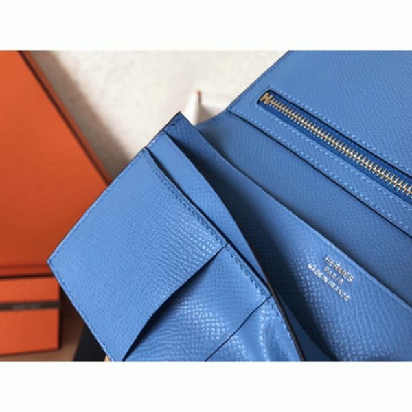 Réplique Portefeuille Hermès Bearn Bleu Jean Epsom – Image 4