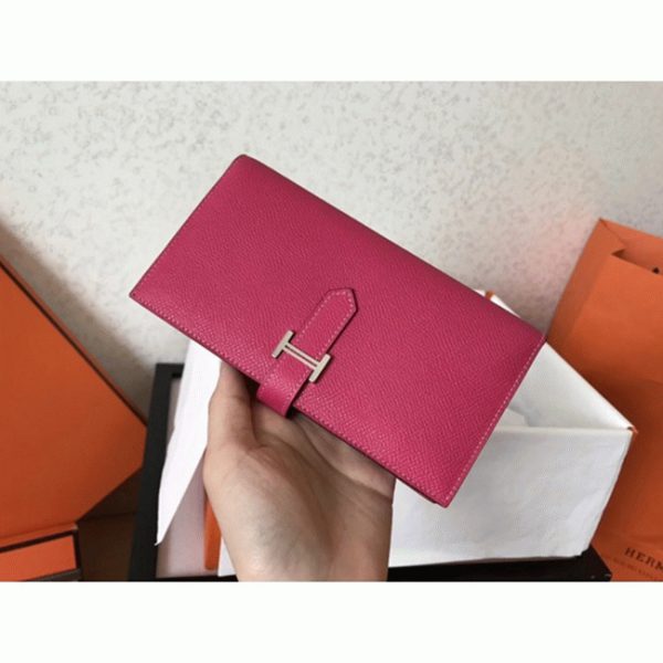 Copie de Luxe Portefeuille Hermès Bearn Pêche Epsom – Image 5