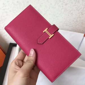 Copie de Luxe Portefeuille Hermès Bearn Pêche Epsom