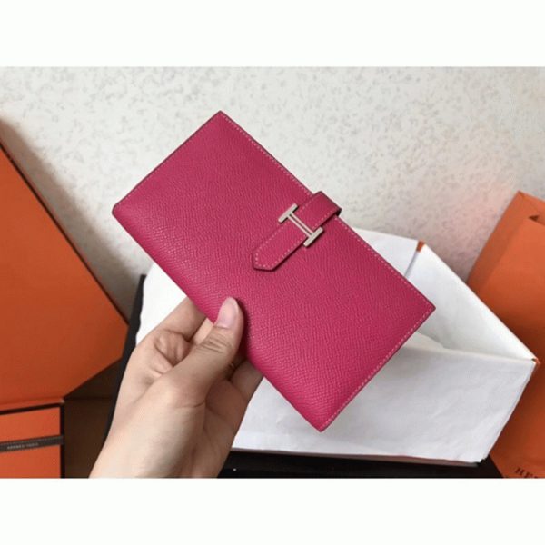 Copie de Luxe Portefeuille Hermès Bearn Pêche Epsom – Image 4