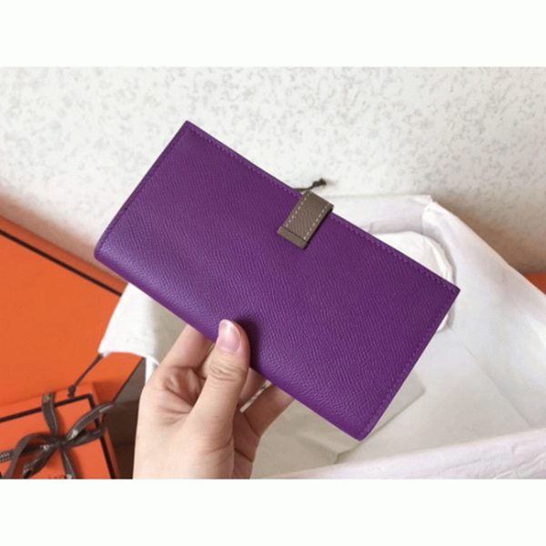 Contrefaçon Portefeuille Hermès Bearn Ultraviolet/Taupe – Image 5
