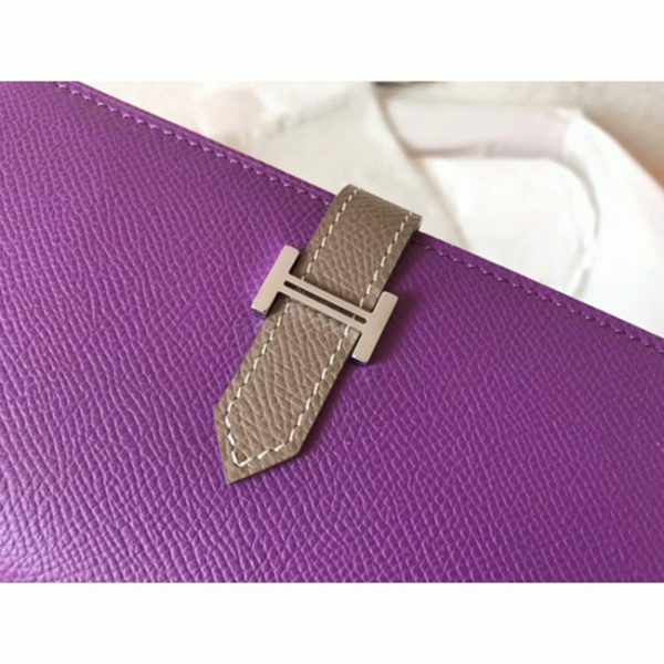 Contrefaçon Portefeuille Hermès Bearn Ultraviolet/Taupe – Image 2