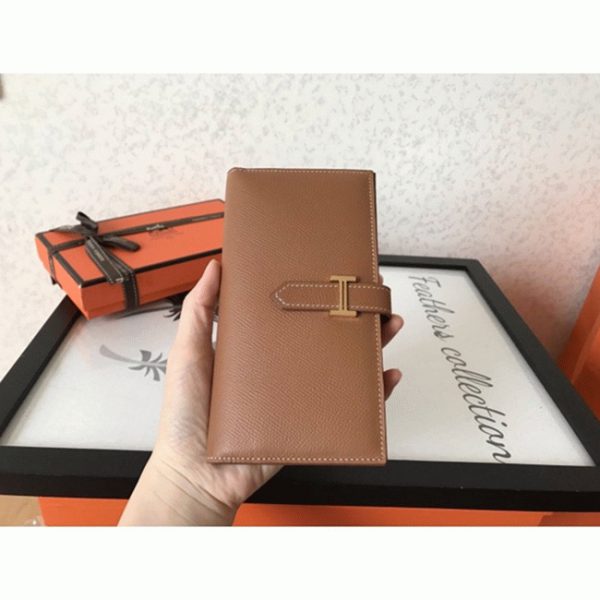 Fausse Portefeuille Hermès Bearn Marron Epsom – Image 3
