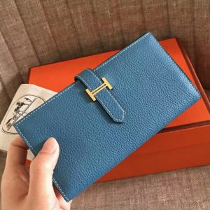 Contrefaçon Portefeuille Hermès Bearn Bleu Jean Clémence