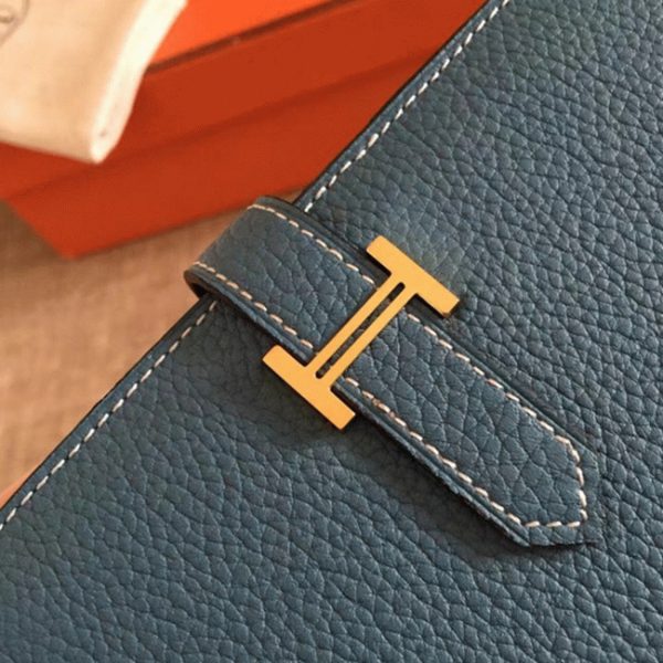 Contrefaçon Portefeuille Hermès Bearn Bleu Jean Clémence – Image 8