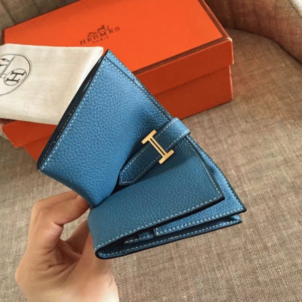 Contrefaçon Portefeuille Hermès Bearn Bleu Jean Clémence – Image 7