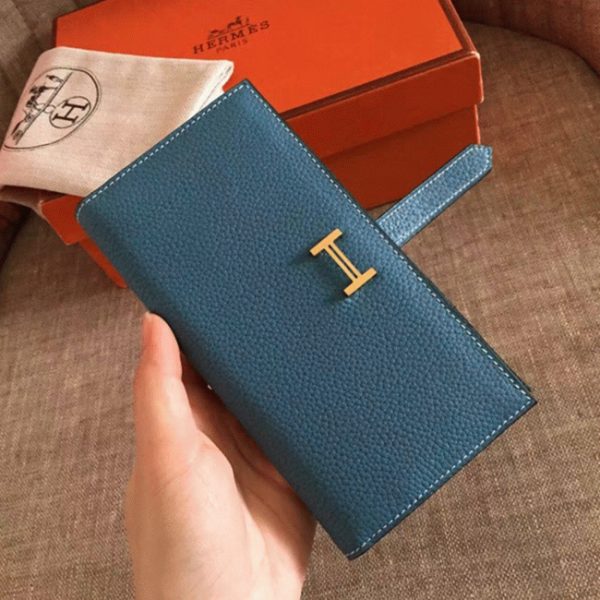 Contrefaçon Portefeuille Hermès Bearn Bleu Jean Clémence – Image 5