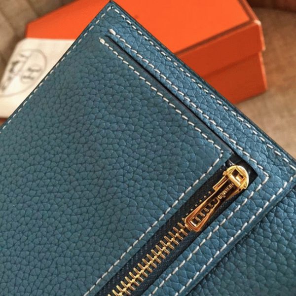 Contrefaçon Portefeuille Hermès Bearn Bleu Jean Clémence – Image 4