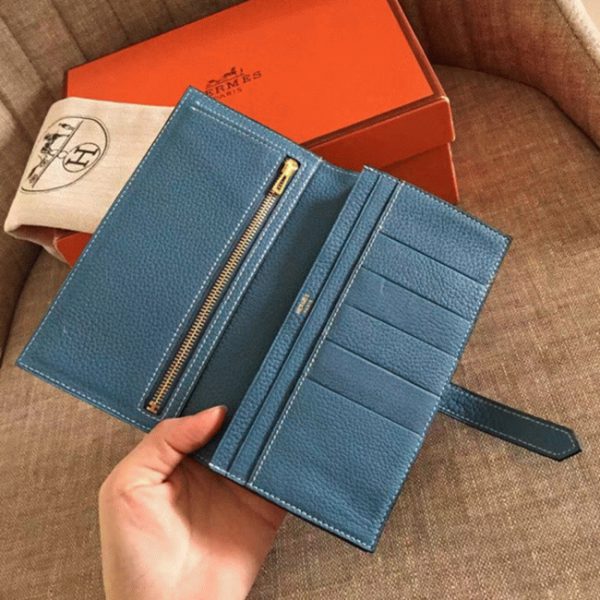 Contrefaçon Portefeuille Hermès Bearn Bleu Jean Clémence – Image 3